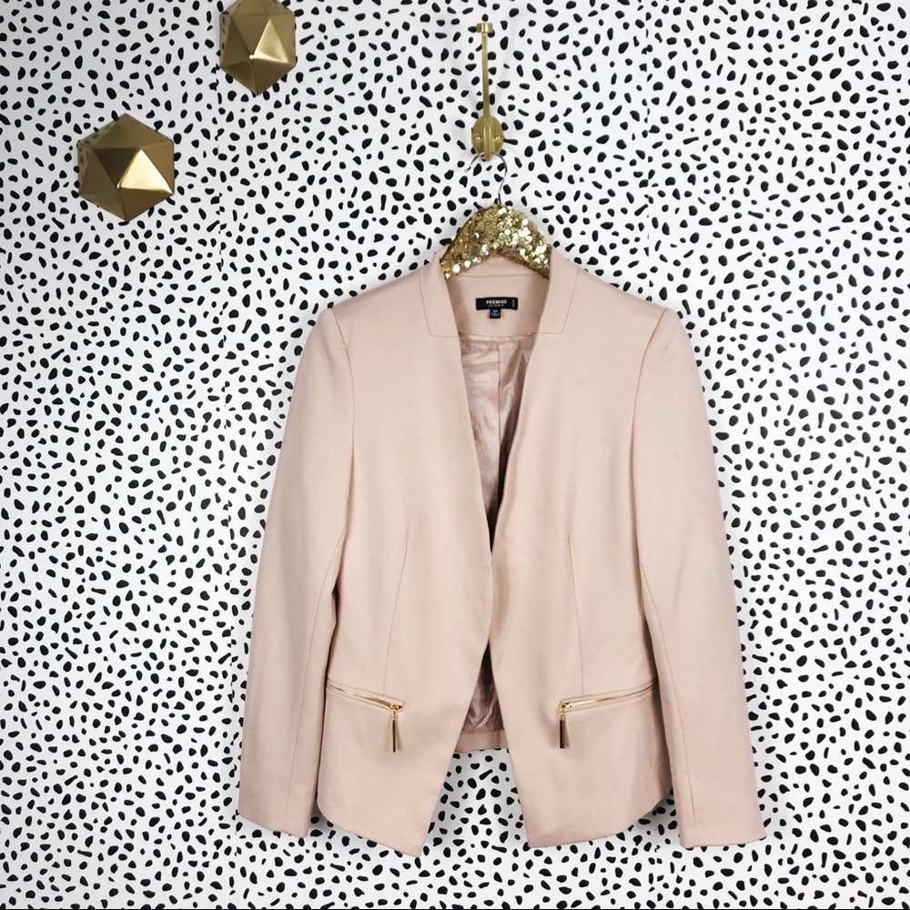 Premise pink and gold blazer jacket 10 petite